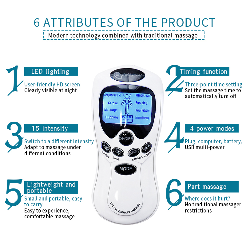 Electrotherapy Immune Stimulation with 15 different intensities, LED Lighting Tens unit